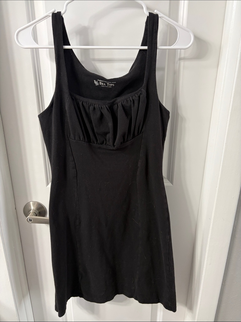 Victoria's Secret Black Sleeveless Mini Dress with Gathered Bust